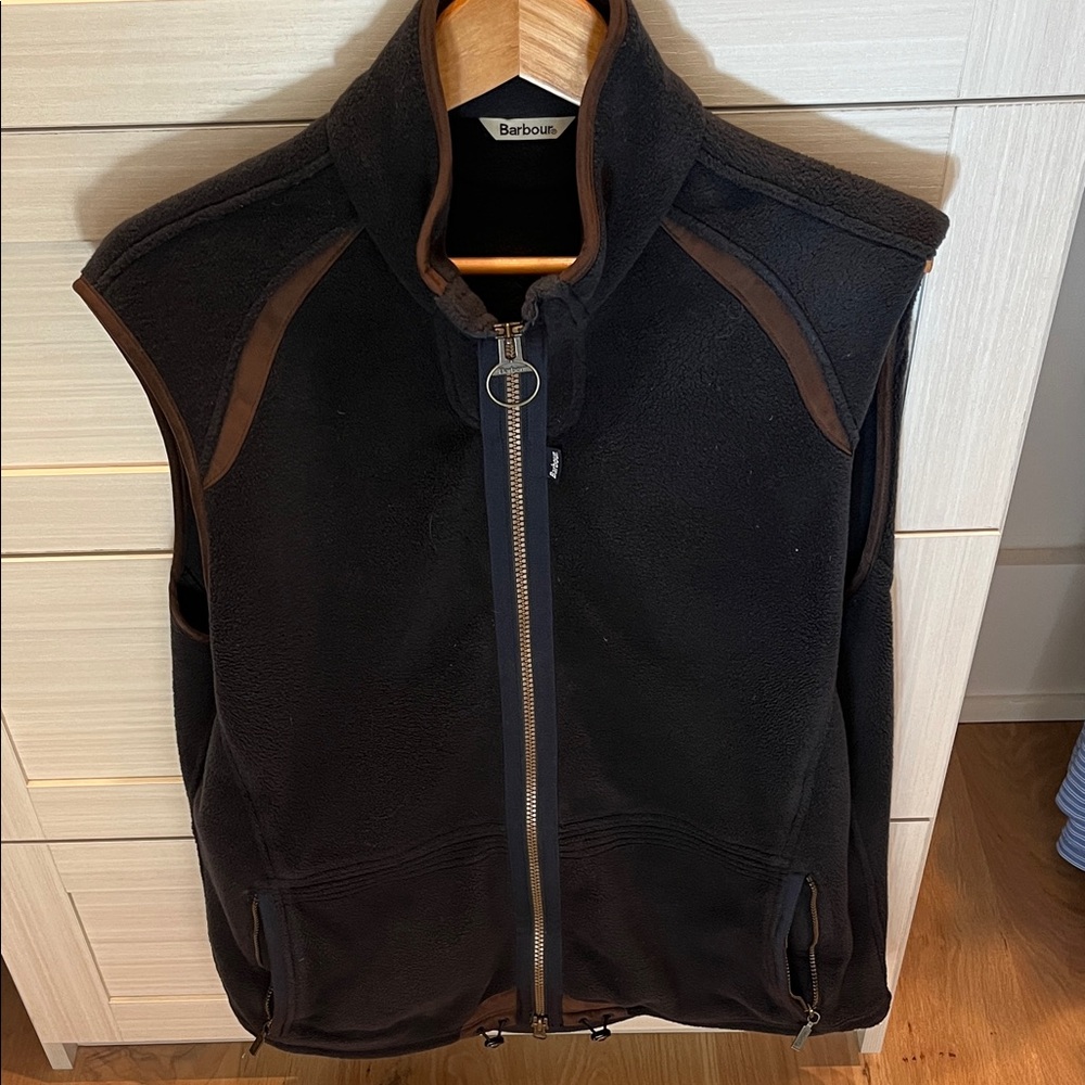 Barbour Mens Fleece Navy Vest Size XL
